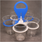Preview: Becherhalter mit Bechern in der Variante blau/weiss