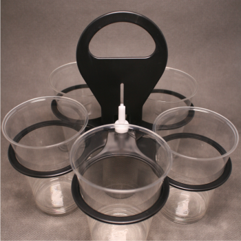 Becherhalter mit Bechern in der Variante einfarbig schwarz