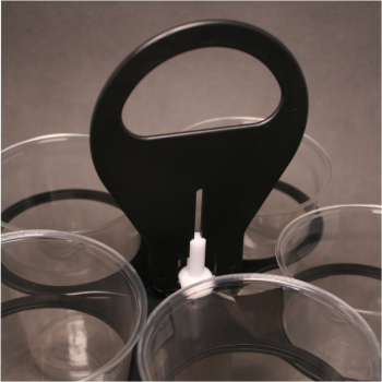 Becherhalter mit Bechern in der Variante einfarbig schwarz